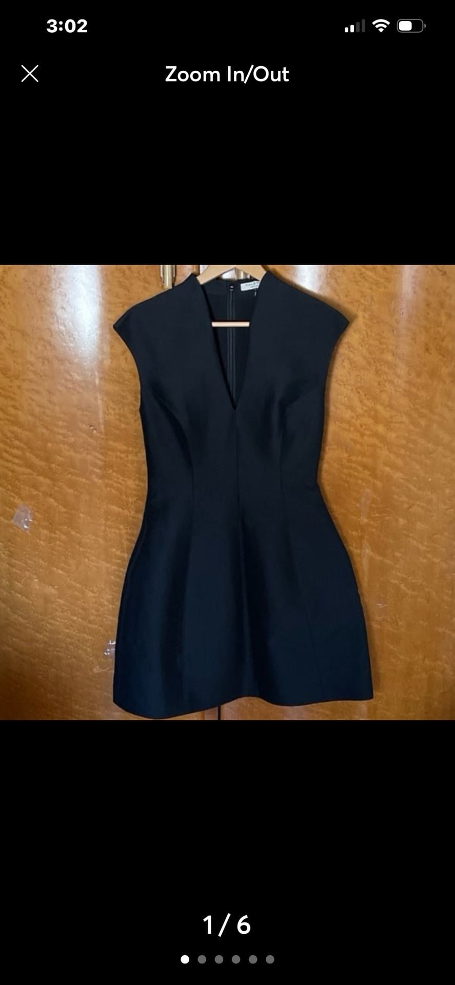 Halston Heritage Black Dress V-Neck Designer Sz. 4 Euc, Old Money